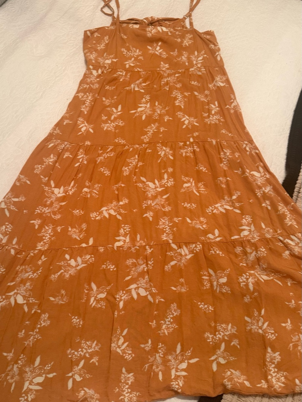 Yireh Floral Tiered Midi Dress in mustard